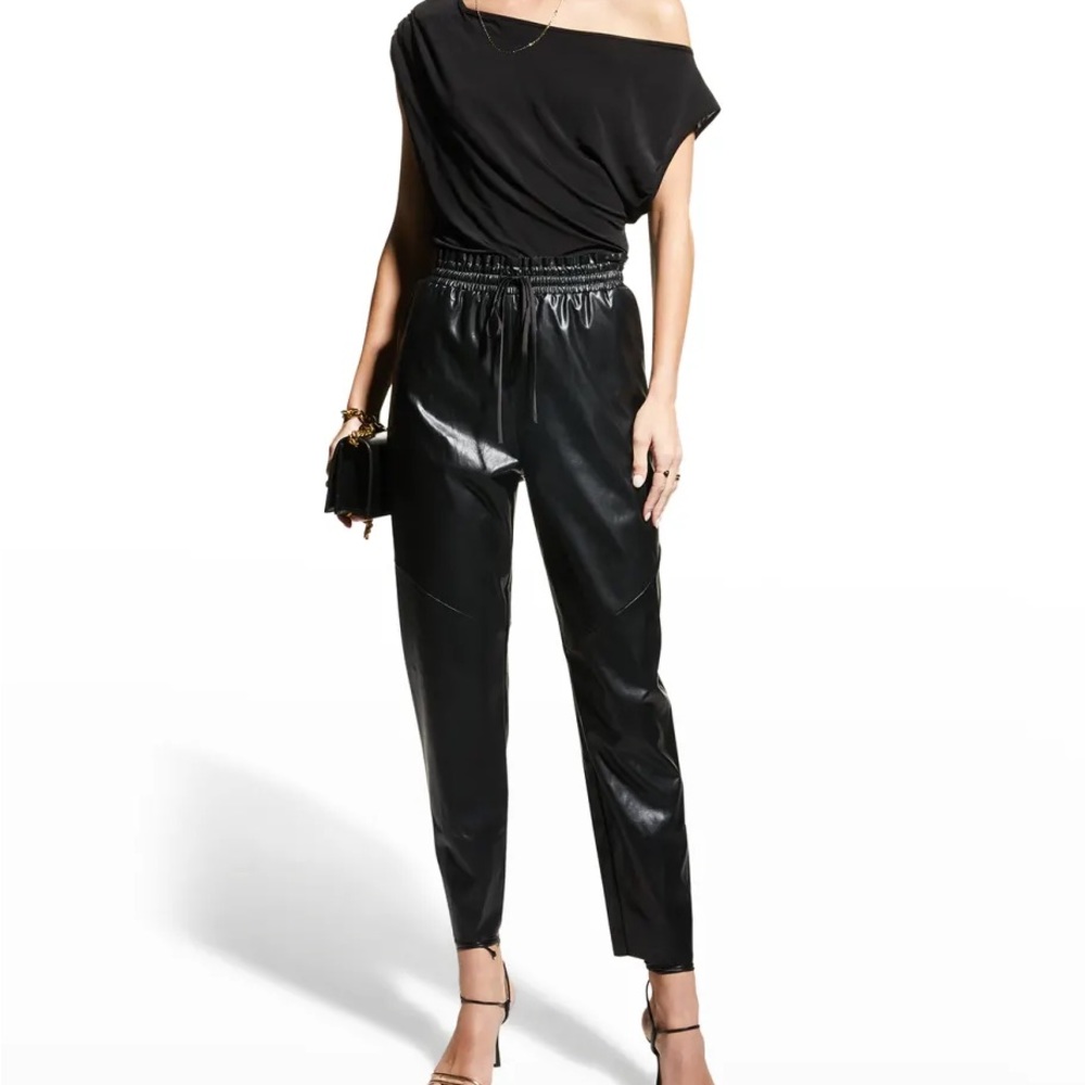Ramy Brook Women's Black Samson Vegan Leather Pants.‎  Size S.